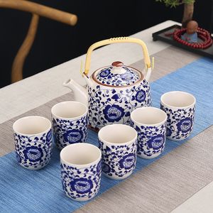 Wine Glasses 1 Pot 6 Cups Creative CeramicTea Set Handmade TeaPot Cup Chinese porcelain Gift GungFu floral Tea Teaware Office Travel 230710