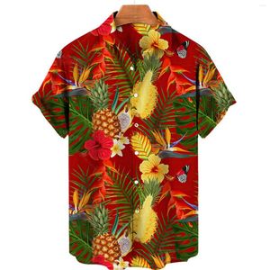 Fritidsskjortor för män Löst kavajtryck Kortärmade manschetter Knapp Portstil Blommig skjorta Sand Beach Hawaiian Summer Tee