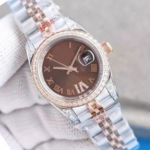 Женские часы 31 мм с бриллиантами, женские часы Rolejes, datejusts, сапфир, розовое золото 18 карат, автоматический механизм, механический юбилейный браслет, наручные часы Lady Master R06