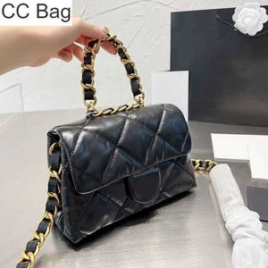 10A CC Bag Bag Wallets 22c مصمم سيدات سميكة سلسلة القابض حقيبة أسود حقيقية من الجلد الذهبي النغمات الكبرى حقائب يد عتيقة Hanbag porta