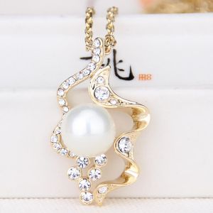 Pendant Necklaces NL-00696 Korean Fashion Jewelry For Women Gold Plated Pearl Necklace Valentine's Day Gifts Wholesale Items Resale In Bulk