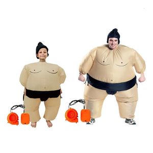 Sand Play Water Fun Sumo Wrestler Costume Uppblåsbar dräkt Blow Up Outfit Cosplay Festklänning för barn och vuxen 230711
