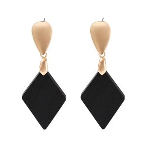 Stud Donna Orecchini in legno Ciondolo quadrato geometrico Eardrop Ear Wear Accessori per gioielli da donna Regalo 230710