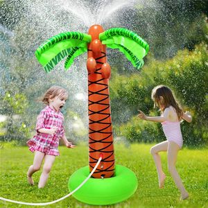 Sand Spielen Wasser Spaß PVC Aufblasbare Sprühen Kokosnuss Baum Kinder Outdoor Spielzeug Rasen Dinosaurier Sprinkler Matte Kinder Spielzeug 230711