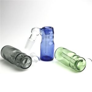 14 mm männliche Mini -Glas -Ascheschüssel mit 2,4 Zoll 45 Grad farbenfrohe schwarzblau grün dicke Pyrex -Glasrauch -Bongschalen Wasserleitungen