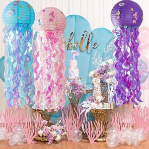 Inne artykuły na imprezy okolicznościowe dekoracje syreny Litte meduza papierowa latarnia pod morzem wystrój dziewczyna Babyshower urodziny 230711
