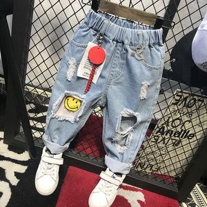 Jeans Children Broken Hole Boys Girls Fashion 2 6Years Baby Autumn High Quality Kids Trousers 230711