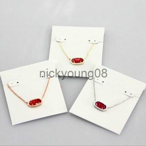 Pendant Necklaces Pendant Necklaces Necklace Red Glass Stone Real 18K Gold Plated Dangles Glitter Jewelries Letter Gift With free dust bag x0711 x0711