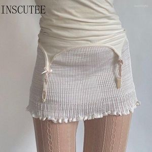 Skirts INSCUTEE Sweet Kawaii Mini Skirt Women Cottagecore Y2k Cute Edible Tree Fairy Grunge Emo Aliternative Outfits