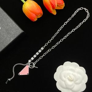 Pink inverted triangle Pendant designer jewelry luxury Necklaces IFashion for Woman brand Jewelrys womens Trendy Personality Jewelry Gifts XPN2--04