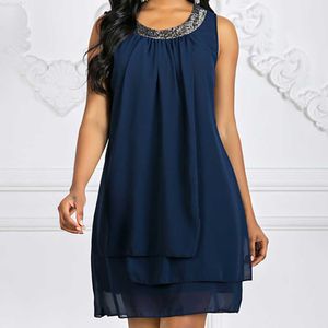 Vestidos Sexy Urbanos Feminino Vestido Deslocado até o Joelho Sem Mangas Cor Sólida Em Camadas Primavera Verão Tamanho Solto Quente 2021 Preto Roxo Azul Marinho L230711