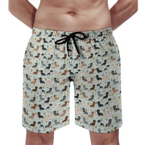 Men's Shorts Dachshund Coffees Board Dog Design Comfortable Beach Pants Leisure Big Size