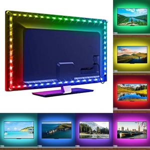 5V LEDライトルーム用USB RGBテレビ用テレビキッチン5m 10m 10mのゲームルーム装飾柔軟なLEDリボン付きバッテリーD2.0