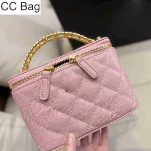 CC Bag Cosmetic S Cases 2022 Womens Crossbody Designer Box Pink Caviar Classic Handtasche Reißverschluss Schulter Metallkette Golden Handheld