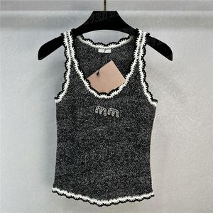 Women Tank Top Rhinestone Letter Vest T Shirts mode ärmlösa tankar Summer Tees Womens kläder