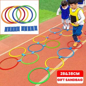 Intelligence toys 10 Pcs Hopscotch Ring Game Toys for Kids PE Teaching Aid Sport Toy Sensory Integration Training Play Set Preschool Children 230711