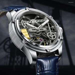 Zegarki na rękę PINDU Design szyb naftowy mechaniczny zegarek męski Miyata 8215 ruch szafirowe lustro wodoodporny biznes