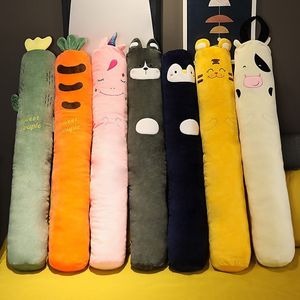 Bonecas de pelúcia animais de desenhos animados travesseiro longo plantas almofada cenoura unicórnio tigre husky vaca bichos de pelúcia quarto dormir presentes 230710