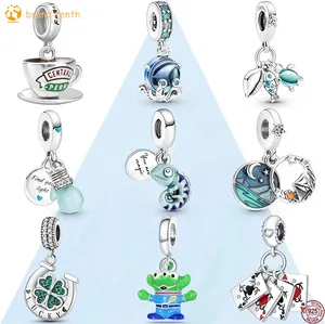925 Sterling Silver for pandora charms authentic bead Color-changing Chameleon Dangle charm set Pendant DIY Fine Beads Jewelry