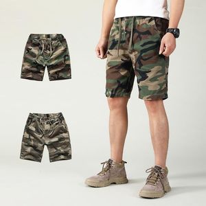 Men's Shorts Camouflage Cargo Cotton Summer Casual Knee Length Loose Fashion Beach Gym Running Pants