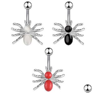 Navel Bell Button Rings Piercing per le donne Vintage Spider acciaio chirurgico Summer Beach Fashion Body Jewelry Drop Delivery Dhxm7