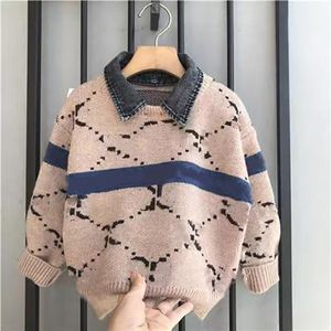 AD Kids Fashion Sweaters Boys Girls Unisex Baby Pullover Autumn Winter Sweatshirts Children Keep Warm Letter Printed Sweater Clothing