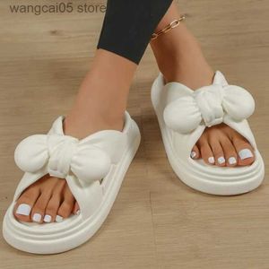 Slippers Platform Bow Tie Design Women Slides Summer Leisure Women Slippers 2023 Fashion Outdoor Anti-slip Sandals Bathroom Woman Shoes T230711