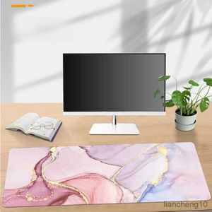 Mouse Pads Wrist Blue Mouse Pad DIY Marble Mousepad Company Keyboard Mat PC Cabinet Desk TablePad Gaming Mat Big R230711