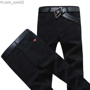 Men's Jeans Men's trousers slim elastic business men's straight office official autumn 2021 Trousers men's blue Khaki black Plus size 40 42 44 46 Z230712