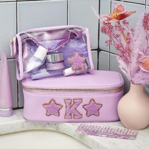 Kits de Higiene Pessoal Nylon Impermeável Saco Durável Cosmético Cor Sólida Maquiagem Feminina Organizador de Beleza para Viagem 230711