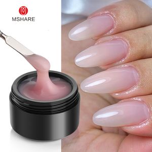 Nail Gel MSHARE Natural Pink Builder Nails Gel Extension 50ml Self Leveling Cover Shade UV Led Gel 230711