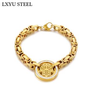 Kette 316L Edelstahl Armband Hochwertiger Zirkonia Hamsa Charm Armbänder Damen Schmuck Geschenk 230710