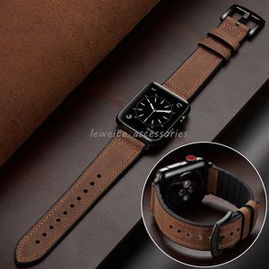 New Retro Leather Strap for Apple Watch Band 42mm 44mm 45mm 49mm 38mm 40mm 41mm Top Grain Leather Band Replacement for iWatch Ultra Series 8/7/6/5/4/3/2/1