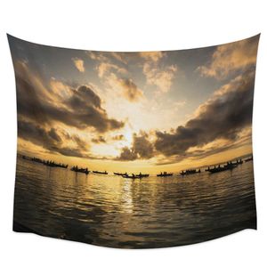 Tapestries Home Decor Spring Floral Landscape Photo Estonia Lake Nature Tapestry Sunset Landscape Wall Hanging 230x180cm