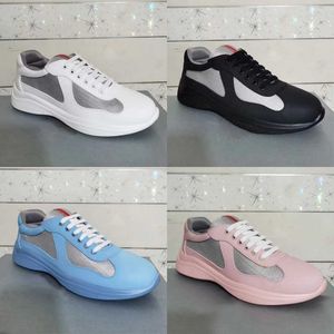 Designer Männer Americas Cup XL Freizeitschuhe Weiche Gummi- und Fahrradstoff-Turnschuhe Mesh-Schnürschuh Outdoor-Laufschuh mit Box EU35-47 NO447