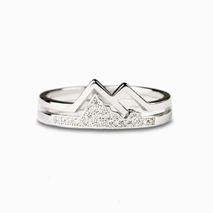 Bröllopsringar ins ihåliga Mountain River Ring Vintage Women Girls for Fashion Jewelry Gift 230710