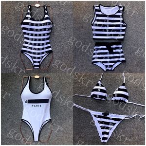 Designer Womens Swimwear Striped Letters Bikini Ladies One Piece Swimsuit Outdoor Summer Split Swimsuits Much Styles