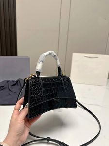 New Hourglass Bag Women's Shoulder Bag Luxury Handbag Wallet Crocodile Embossed Special Material Letter Buckle Jewelry