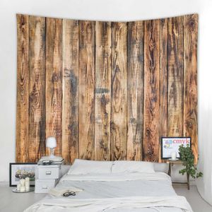 Tapestries 3D Retro Vintage Wooden Board Trees Tapestry Art Wall Hanging Tapestries Bedspread Throw Home Decor