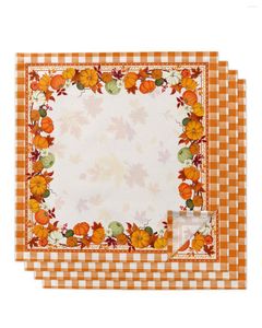 Table Napkin Thanksgiving Autumn Pumpkin Napkins Set Christmas Festival Home Wedding Party Dinner Cloth