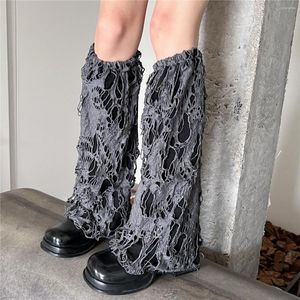 Women Socks Y2K Hollowed Out Design Leg Warmer Girl Punk Hole Long Gothic Lolita Warmers Foot Ankle