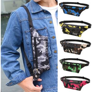 Saszetki na pas Kamuflaż Sport Travel Nerka Chłopcy Dziewczęta Dzieci Fanny Pack Belt Walking Holiday Pouch Ladies Casual Wodoodporna klatka piersiowa 230711