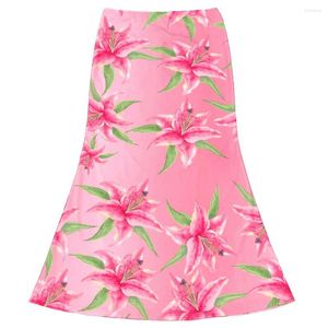 Skirts Women's Casual Floral Print Comfy Hawaii Style High Elastane Waist Sexy Skirt