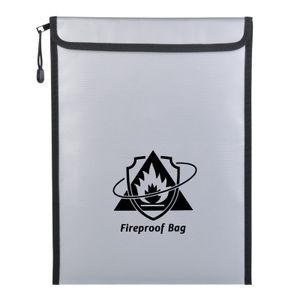 Filing Supplies Fireproof Document Bag 15"X11" Waterproof and Money with Zipper Fire Safe Storage for Valuables 230711