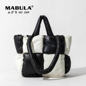 Вечерние сумки Mabula Winter Luxury Peather Down Badded Tote Tote Simbag Simbag Стеганое дизайн.