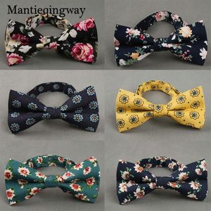 Mantieqingway Estilo Britânico Vintage Flor Estampada Laço Noivo Casamento Gravata Fino Floral Magro Gravata Borboleta Gravata Borboleta345P