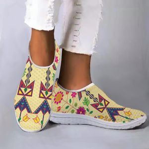 Safety Shoes Fashion Geometric Design Tribal Ethnic Print Home Mesh Lightweight And Breathable Slip On Zapatos 230710