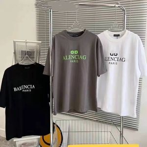 22ss new summer Bajia cotton double B printed short-sleeved T-shirt men and women with the same style of loose casual T-shirt