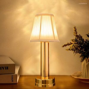 Lampy stołowe LED Metal Bar Lampa Bezprzewodowa przenośna restauracja Touch Rechargeable Atmosfera do oświetlenia kawy/sypialni