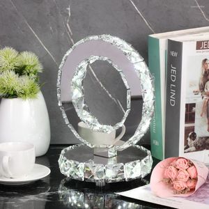 مصابيح طاولة مصباح حلقة 22W مكتب الطعام بجانب مطعم EL مطعم LED Crystal Home Decor